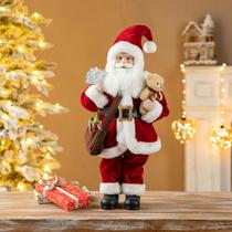 Estatueta de Natal do Papai Noel Glitzhome 45 cm feita à mão