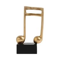 Estatueta de Nota Musical Dourada em Resina - Decoração para Sala de Estar ou Mesa