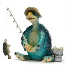 Estatueta de pesca de tartaruga marinha Hodao azul 12x8x13 cm