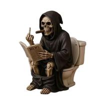 Estatueta De Resina Ceifador Da Morte De Halloween Com Dedo Do Meio Para Decoração De Casa E Estatueta De Resina Ceifador Da Morte De Halloween Com Dedo Do Meio Para Decoração De Casa E