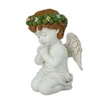 Estatueta de resina de anjo orando, menino ajoelhado, 19 cm