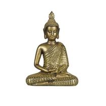 Estatueta de resina de buddha sentado dourada Estatueta de resina de buddha sentado dourada