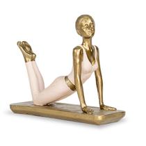 Estatueta De Resina Mulher Yoga Decoração 13X16Cm