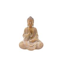 Estatueta de resina Sculpture Zen Buddha de 18 cm criativa em forma de madeira Estatueta de resina Sculpture Zen Buddha de 18 cm criativa em forma de madeira