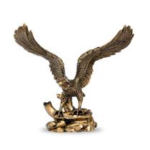 Estatueta Decorativa Águia Dourada De Resina 27cm Altura
