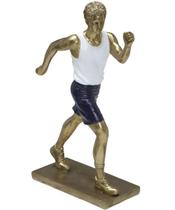 Estatueta Decorativa Atleta Atletismo Escultura Resina 26cm