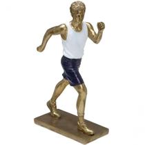 Estatueta Decorativa Atleta Atletismo Escultura Resina 26cm Estatueta Decorativa Atleta Atletismo Escultura Resina 26cm