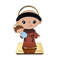 Estatueta Decorativa - Lembrancinha com Base para Mesa - Santo Antônio em MDF