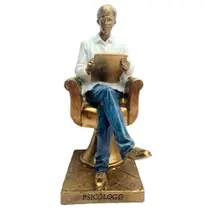 Estatueta Decorativa Psicólogo Escultura Enfeite Resina 20cm