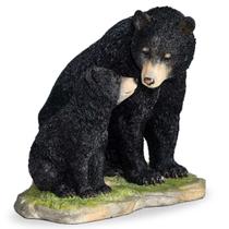 Estatueta Decorativa Urso Negro C/ Filhote 15cm Altura