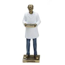Estatueta Dentista Em Resina Nas Cor Azul e Branco e Dourado Estatueta Dentista Em Resina Nas Cor Azul e Branco e Dourado