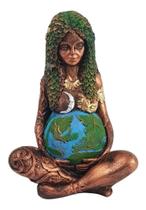 Estatueta Deusa Gaia Em Resina Wicca Geia Mãe Terra Enfeite