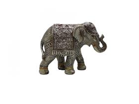 Estatueta elefante prata - adely decor 14x6xh10cm