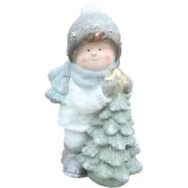Estatueta Enfeite Natal Criança Glitter Árvore De Natal 41cm Estatueta Enfeite Natal Criança Glitter Árvore De Natal 41cm