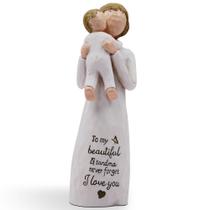 Estatueta esculpida pintada à mão Acowspt Grandma com bebê Estatueta esculpida pintada à mão Acowspt Grandma com bebê