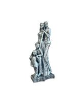 Estatueta Família Casal e filhos menino e menina Prata - 010