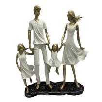 Estatueta Família Com Duas Filhas Meninas Decoração Estatueta Família Com Duas Filhas Meninas Decoração