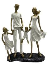 Estatueta Família Menina E Menino Resina Presente Decoração Estatueta Família Menina E Menino Resina Presente Decoração