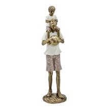 Estatueta Família Pai com filho futebol Gold - 257-698