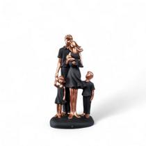 Estatueta Família Pai Mãe 3 Filhos Menina Menino em Gesso VÁRIAS VARIEDADES