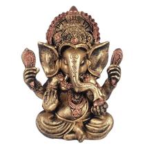 Estatueta Ganesha Hindu 19cm Sorte Prosperidade Sabedoria - Resina Artesanal