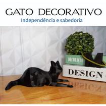 Estatueta Gato Sentado deitado Geométrico Decoração ( Low Poly ) Estátua Escultura