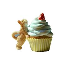 Estatueta Gemmia Miniature Fairy Garden Cat Feliz Aniversário