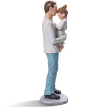 Estatueta Guideary, estátua de pai e filha, 20 cm, pintada à mão