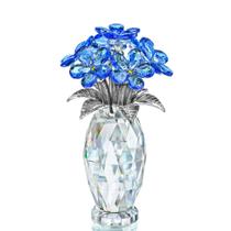 Estatueta H&D HYALINE e DORA Blue Crystal Forget Me Not Flower Estatueta H&D HYALINE e DORA Blue Crystal Forget Me Not Flower