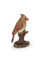 Estatueta Hi-Line Gift Feminina Cardinal Bird on Stump