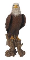 Estatueta Hi-Line Gift Ltd Bald Eagle On Stump, estátua de resina Estatueta Hi-Line Gift Ltd Bald Eagle On Stump, estátua de resina