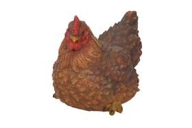 Estatueta Hi-Line Gift Ltd., galinha agachada, poliresina, interior e exterior