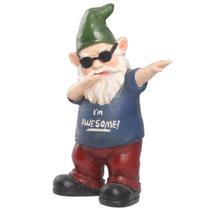 Estatueta Hi-Line Gift Ltd Gnome Dab Blue, interior e exterior Estatueta Hi-Line Gift Ltd Gnome Dab Blue, interior e exterior