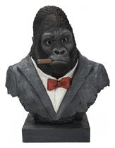 Estatueta Hi-Line Gift Ltd Gorilla Head com smoking Estatueta Hi-Line Gift Ltd Gorilla Head com smoking