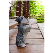Estatueta Hi-Line Gift Ltd rezando para cachorrinho Schnauzer cinza