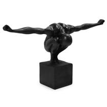 Estatueta Homem Braço Aberto Pulando Pensativo Resina Cores