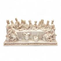 Estatueta Jesus e a Última Ceia de Resina Branca 13 cm Estatueta Jesus e a Última Ceia de Resina Branca 13 cm