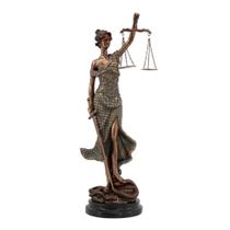 Estatueta justica de resina e metal bronze