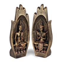 Estatueta Mão Buda Hindu Dourado Em Resina - FINEGOOD