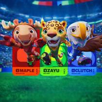 Estatueta Mascote Futebol Copa Mini Boneco Coleção Brinquedo Infantil 10cm em estoque