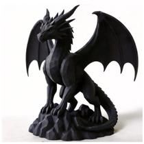 Estatueta Miniatura Dragão Feroz Decorativo Arte Fantasia Colecionável -