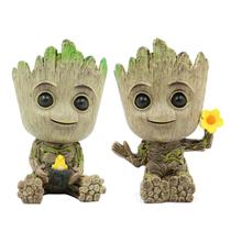 Estatueta modelo em miniatura Mini Groot Home Decor, conjunto de 2 peças