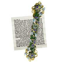 Estatueta MrMrKura Mezuzah com pergaminho 3,5x15,2 cm verde escuro Estatueta MrMrKura Mezuzah com pergaminho 3,5x15,2 cm verde escuro