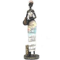 Estatueta Mulher Africana Decorativa Grande Decoração Jarro