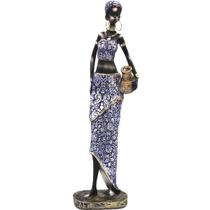 Estatueta Mulher Africana Decorativa Grande Decoração Vaso