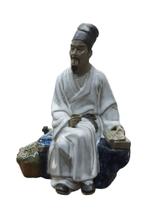 Estatueta Oriental Sábio de Porcelana Chinesa Cod 20190