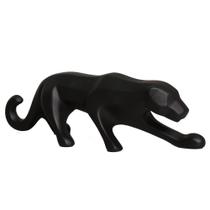 Estatueta Pantera em Cerâmica Decorativo Home Preto Fosco Estatueta Pantera em Cerâmica Decorativo Home Preto Fosco