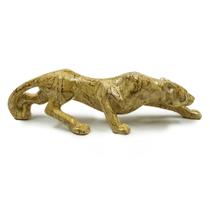 Estatueta Pantera Negra Onça Jaguar em Cerâmica Decoração