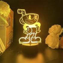 Estatueta plug-in USB Night Light Cuphead com base acrílica