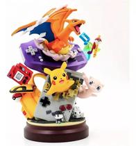 Estatueta Pokémon Pikachu Charizard Video Games Figure 21cm